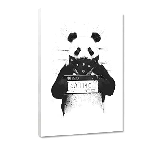 Hustling Sharks® Tierbilder auf Leinwand als XXL Wandbild Bad Panda - Leinwandbilder im Hochformat, Wandbild Tiere, Wandbild Schlafzimmer, Deko Wohnzimmer, Panda Deko, Panda Bild (40x60cm) von Hustling Sharks