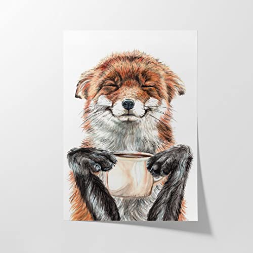 Hustling Sharks® Tierbilder auf Poster als XXL Wandbild Morning Fox - Poster im Hochformat, Poster Tiere, Poster Schlafzimmer, Poster Kinderzimmer, Fuchs Bild, Fuchs Bilder (60x90cm) von Hustling Sharks