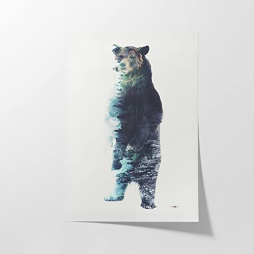 Hustling Sharks® Tierbilder auf Poster als XXL Wandbild Surreal Bear - Poster im Hochformat, Poster Tier, Poster Schlafzimmer, Poster Kinderzimmer, Bär Bild, Bären Bilder (20x30cm) von Hustling Sharks