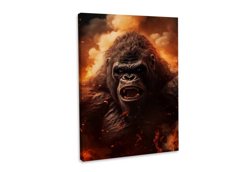 Hustling Sharks Leinwandbild Affe-Bild als XXL Leinwandbild "Fire Ape III" - exklusives Tierbild, in 7 unterschiedichen Größen verfügbar von Hustling Sharks