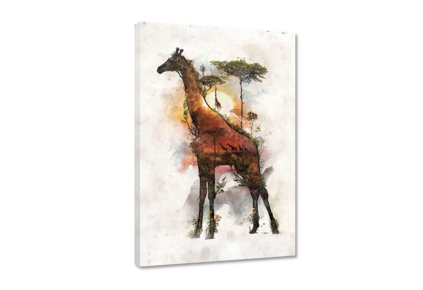 Hustling Sharks Leinwandbild Exklusives Tier-Bild als XXL Leinwandbild "Surreal Giraffe", in 7 unterschiedlichen Größen verfügbar von Hustling Sharks