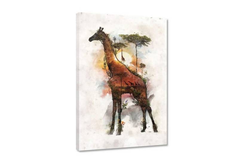 Hustling Sharks Leinwandbild Exklusives Tier-Bild als XXL Leinwandbild "Surreal Giraffe", in 7 unterschiedlichen Größen verfügbar von Hustling Sharks