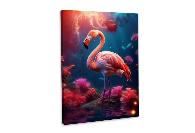 Hustling Sharks Leinwandbild Flamingo-Bild als XXL Leinwandbild "Stolzer-Flamingo" - Tierbild, in 7 unterschiedichen Größen verfügbar von Hustling Sharks