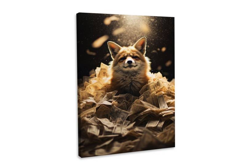 Hustling Sharks Leinwandbild Fox-Bild als XXL Leinwandbild "Fox Rich" - exklusives Tierbild, in 7 unterschiedlichen Größen verfügbar von Hustling Sharks