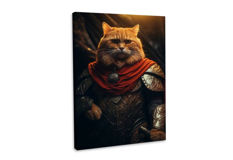 Hustling Sharks Leinwandbild Katze-Bild als XXL Leinwandbild "Cat Warrior" - exklusives Tierbild, in 7 unterschiedichen Größen verfügbar von Hustling Sharks