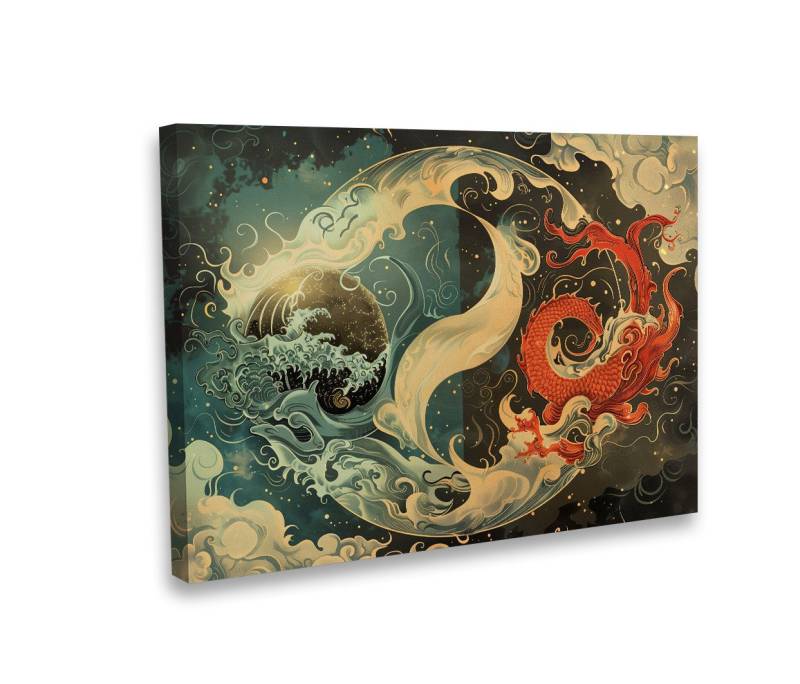 Hustling Sharks Leinwandbild Motivation-Bild als XXL Leinwandbild - Yin & Yang#20, in 5 unterschiedichen Größen verfügbar von Hustling Sharks