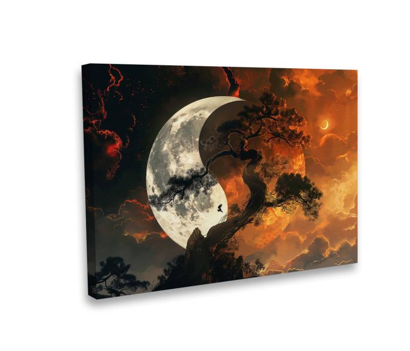 Hustling Sharks Leinwandbild Motivation-Bild als XXL Leinwandbild - Yin & Yang#5, in 5 unterschiedichen Größen verfügbar von Hustling Sharks