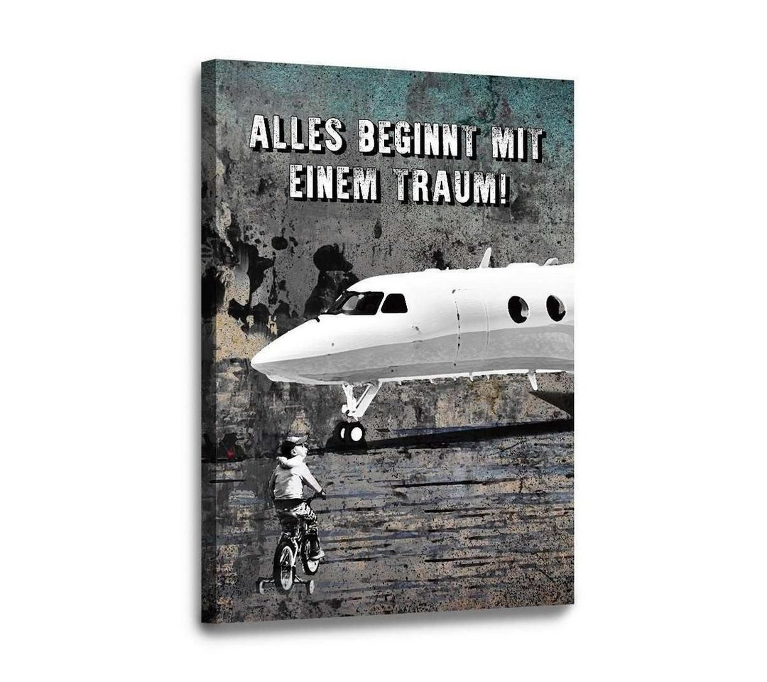 Hustling Sharks Leinwandbild Motivationsbild als Leinwandbild Alles beginnt mit einem Traum", In 7 unterschiedlichen Größen verfügbar." von Hustling Sharks