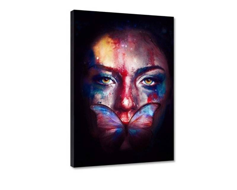 Hustling Sharks Leinwandbild Pop Art Wandbild als Leinwandbild "BUTTERFLY MOUTH", in 7 unterschiedlichen Größen verfügbar von Hustling Sharks