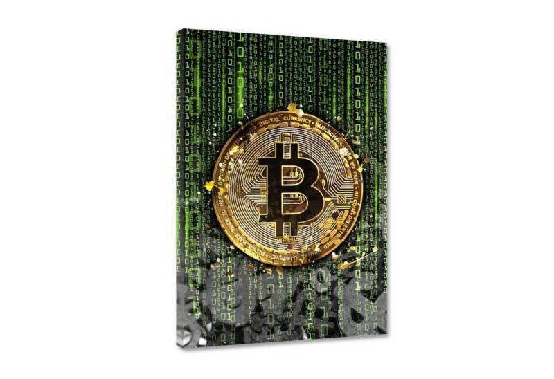 Hustling Sharks Leinwandbild Premium Kunstdruck als XXL Leinwandbild "Binary Bitcoin", in 7 unterschiedlichen Größen verfügbar von Hustling Sharks