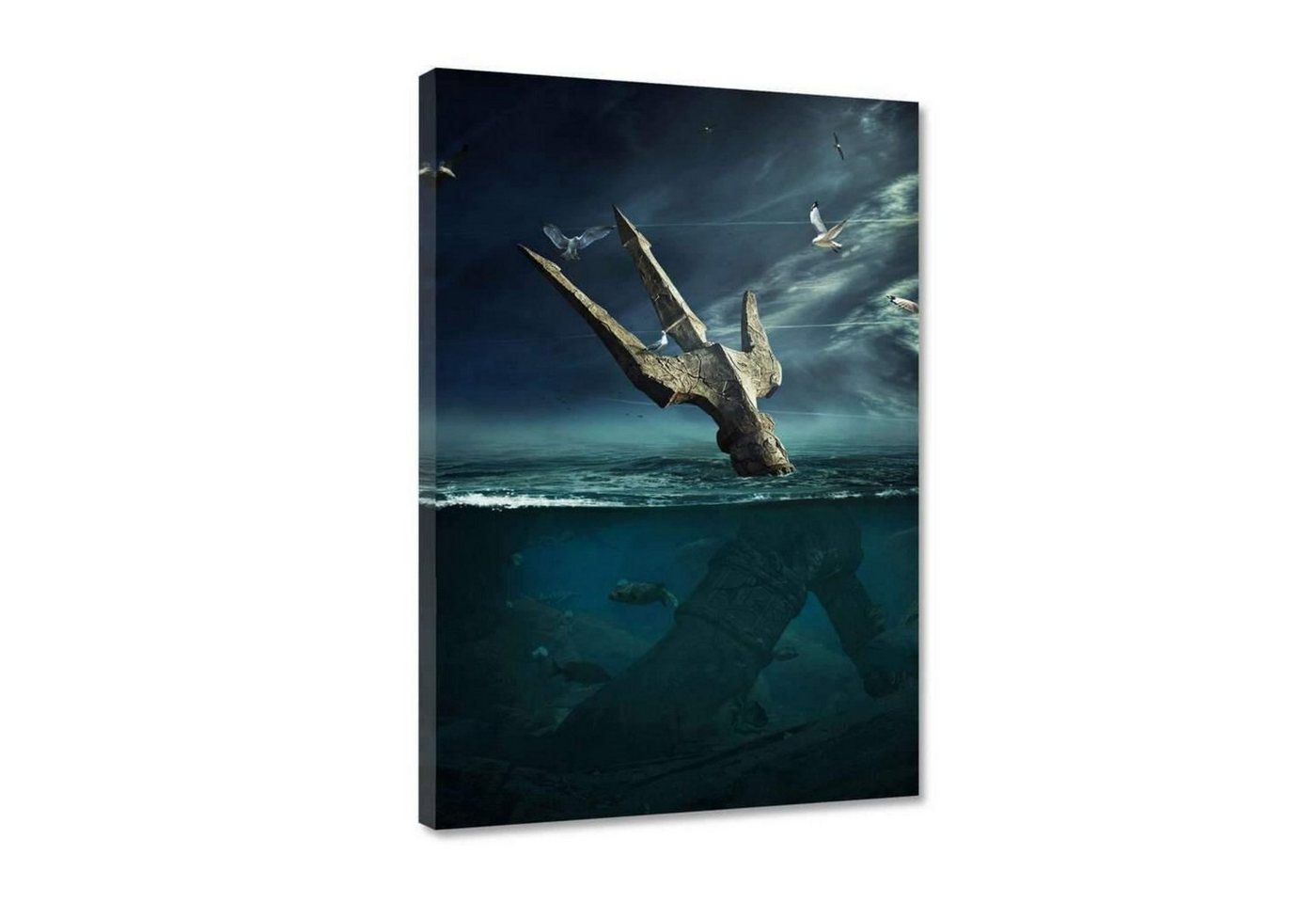 Hustling Sharks Leinwandbild Premium Kunstdruck als XXL Leinwandbild Last Hope Poseidon", in 7 unterschiedlichen Größen verfügbar" von Hustling Sharks