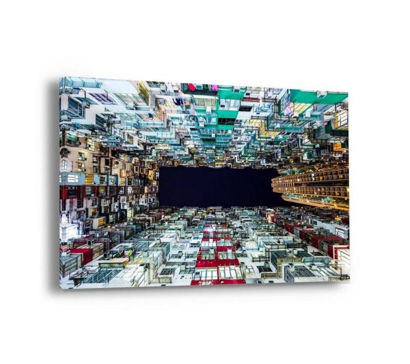 Hustling Sharks Leinwandbild Premium Wandbild als XXL Leinwandbild "Block bei Nacht", in 7 unterschiedlichen Größen verfügbar von Hustling Sharks