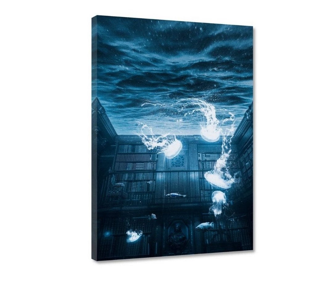 Hustling Sharks Leinwandbild Premium Wandbild als XXL Leinwandbild Library Aquarium", in 7 unterschiedlichen Größen verfügbar" von Hustling Sharks