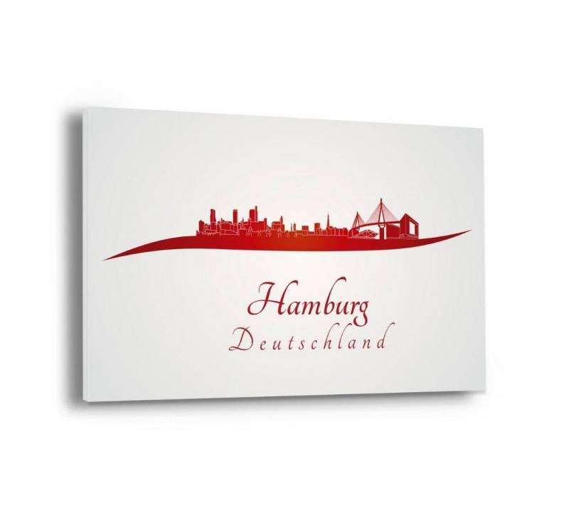 Hustling Sharks Leinwandbild Stadt als Skyline Leinwandbild "Hamburg" - Einzigartige Wanddeko, in 7 unterschiedlichen Größen verfügbar von Hustling Sharks