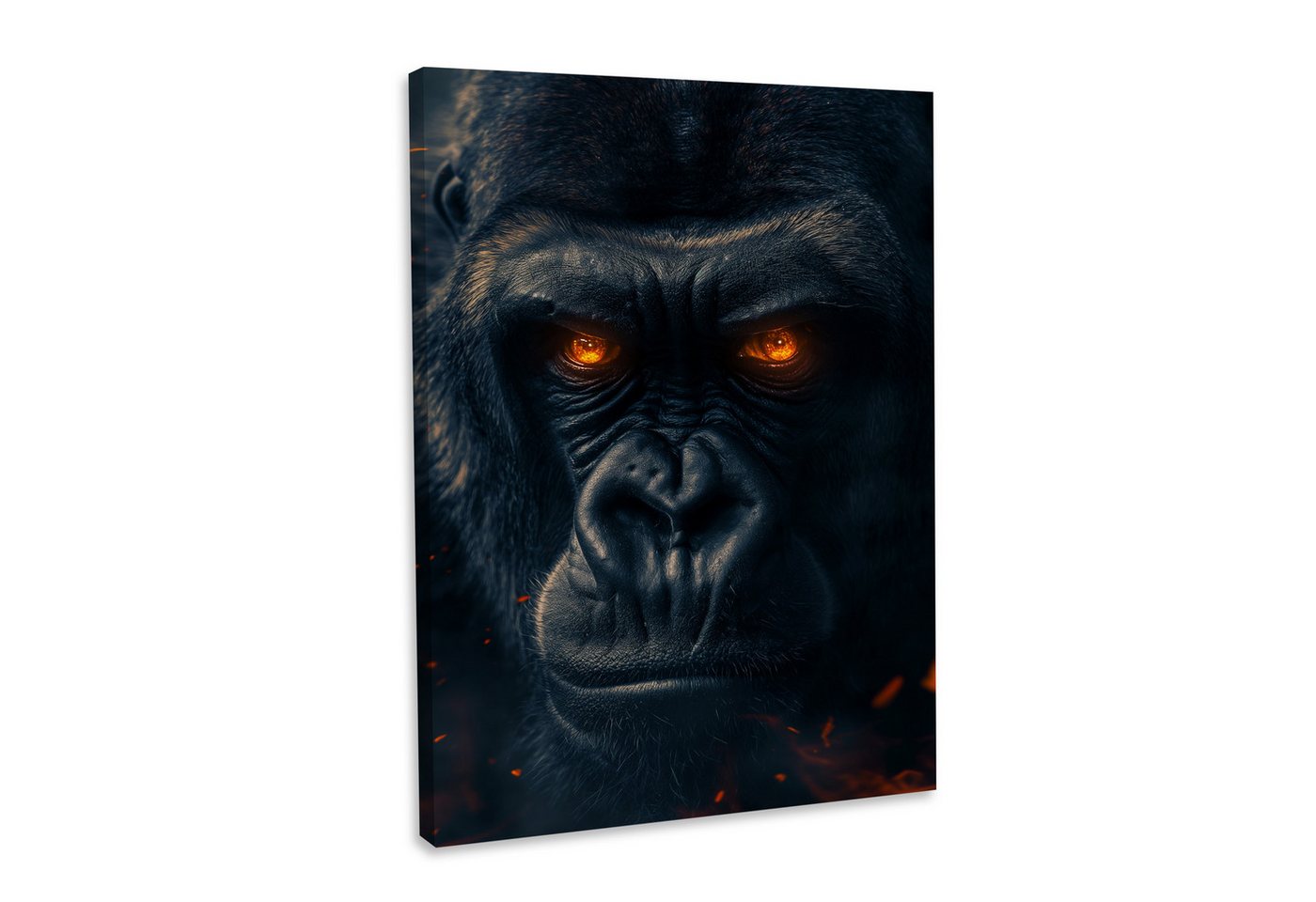 Hustling Sharks Leinwandbild Tier-Bild als XXL Leinwandbild "Feuriger Gorilla#2" - Tierbild, in 5 unterschiedichen Größen verfügbar von Hustling Sharks