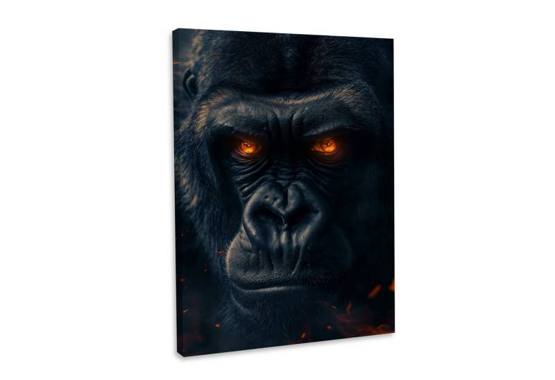 Hustling Sharks Leinwandbild Tier-Bild als XXL Leinwandbild "Feuriger Gorilla#2" - Tierbild, in 5 unterschiedichen Größen verfügbar von Hustling Sharks