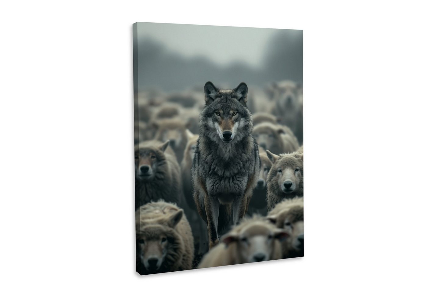 Hustling Sharks Leinwandbild Tier-Bild als XXL Leinwandbild "Herdenwolf#2" - Tierbild, in 5 unterschiedichen Größen verfügbar von Hustling Sharks