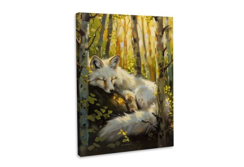 Hustling Sharks Leinwandbild Tier-Bild als XXL Leinwandbild "Weißer Fuchs" - Tierbild, in 5 unterschiedichen Größen verfügbar von Hustling Sharks