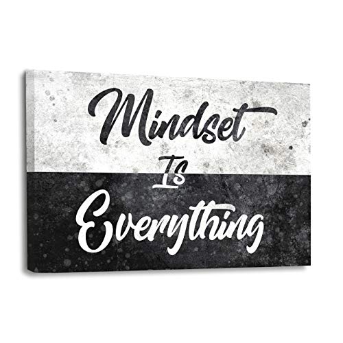 Hustling Sharks® Motivationsbilder als XXL Leinwandbild Mindset is Everything - Querformat (Leinwandbild, 45 x 30 cm), Bilder Büro, Erfolg Bilder, Bild mit Spruch, Wanddeko von Hustling Sharks