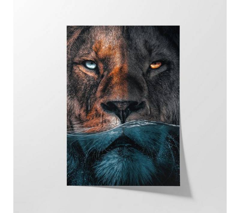 Hustling Sharks Poster Tier Wandbild als Poster "Underwater Lion" - exklusives Löwenbild, in 7 unterschiedlichen Größen verfügbar von Hustling Sharks
