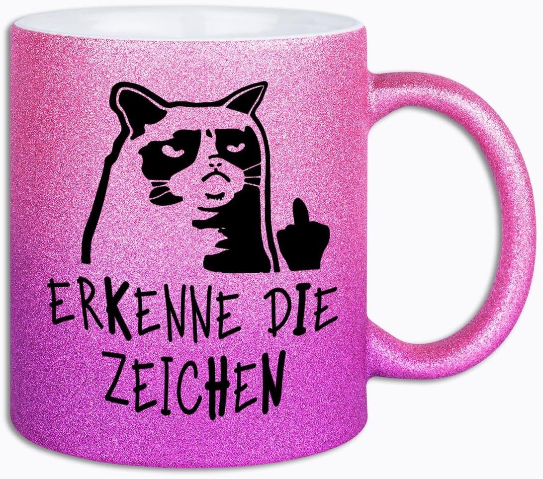 Hustling Sharks Tasse Hustling Sharks® Glitzer-Tassen - Erkenne die Zeichen I!, 330 ml von Hustling Sharks