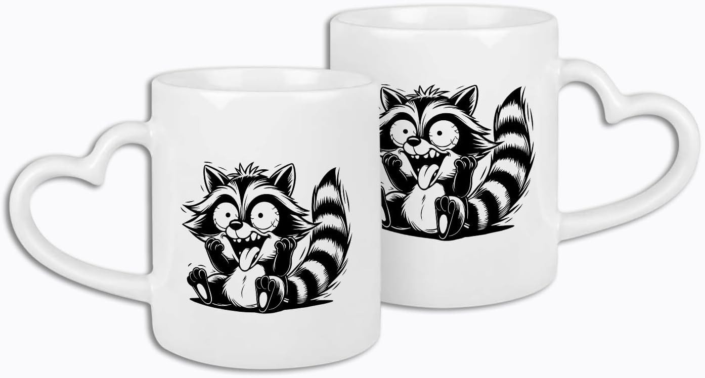 Hustling Sharks Tasse Hustling Sharks® Tasse mit Herzgriff - Spaßiger Waschbär I, 330 ml von Hustling Sharks
