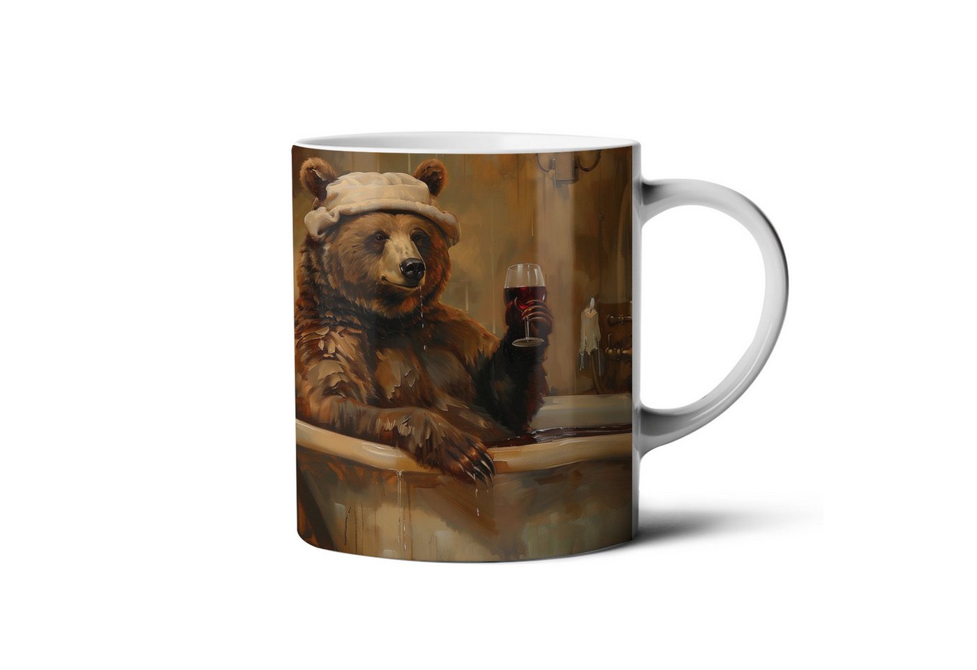 Hustling Sharks Tasse Hustling Sharks® Tasse mit Motiv - Bär in Badewanne, 330 ml von Hustling Sharks