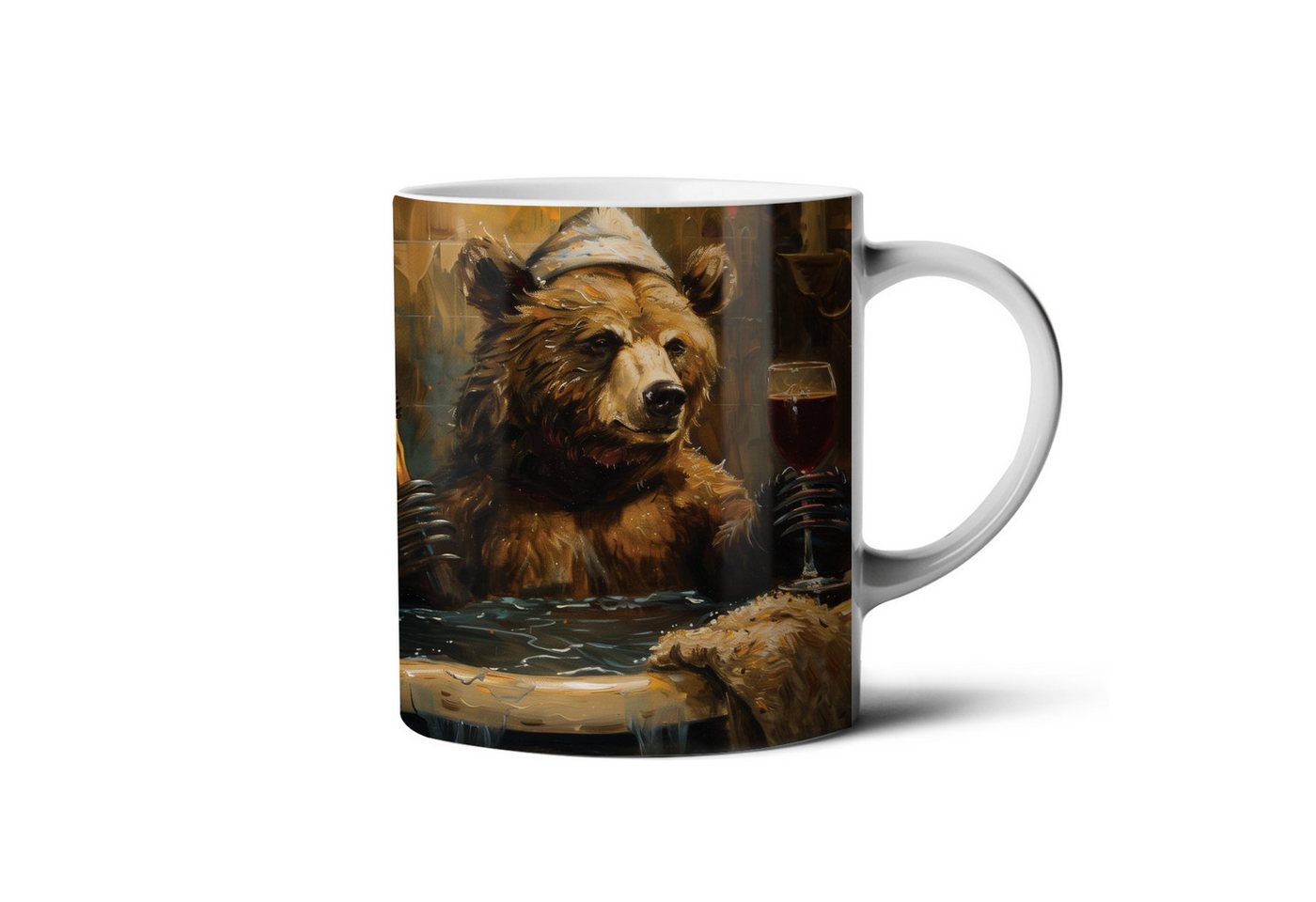 Hustling Sharks Tasse Hustling Sharks® Tasse mit Motiv - Bär in Badewanne 2, 330 ml von Hustling Sharks