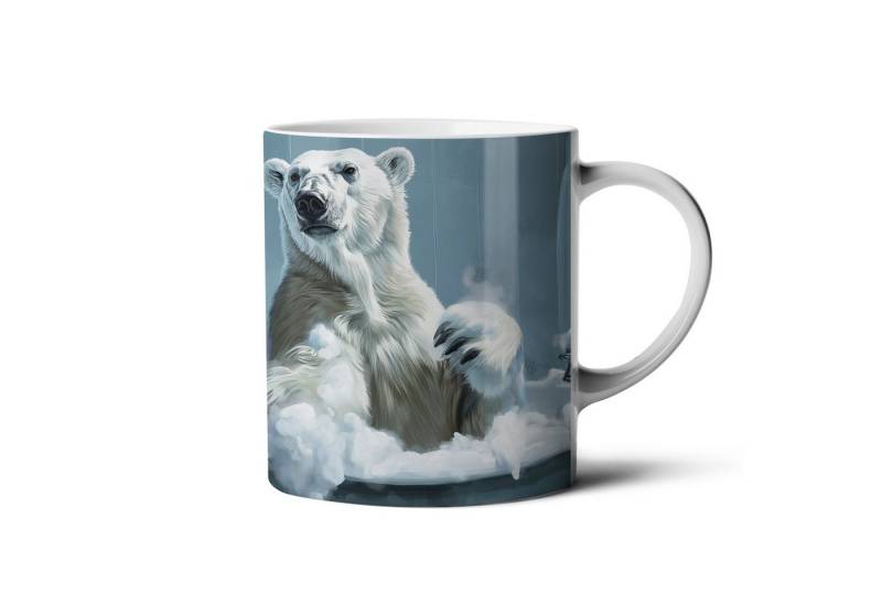 Hustling Sharks Tasse Hustling Sharks® Tasse mit Motiv - Eisbär in Badewanne, 330 ml von Hustling Sharks