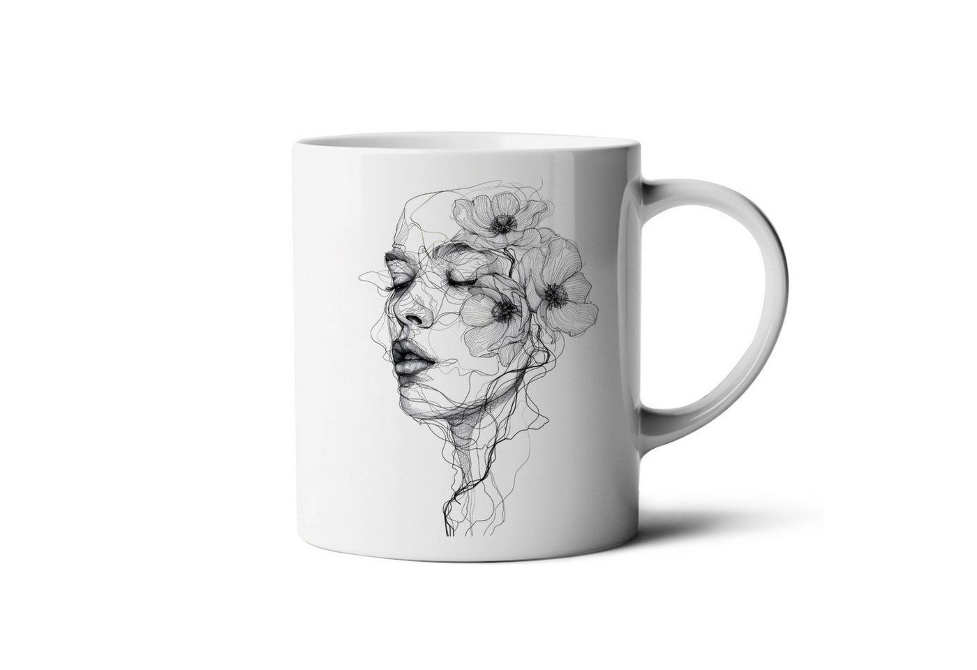 Hustling Sharks Tasse Hustling Sharks® Tasse mit Motiv - Frauen-Gesicht#5, 330 ml von Hustling Sharks