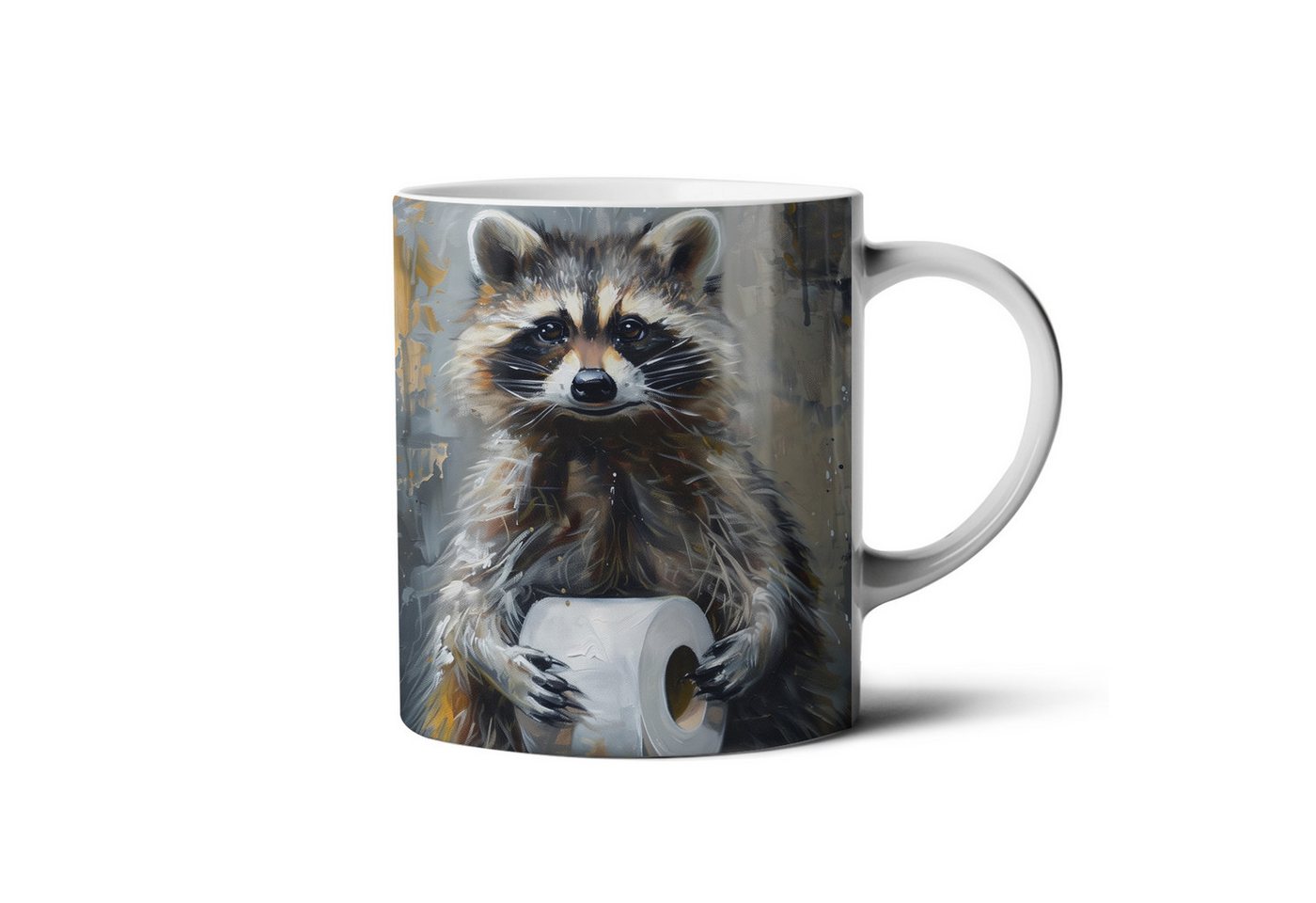 Hustling Sharks Tasse Hustling Sharks® Tasse mit Motiv - Waschbär auf der Toilette, 330 ml von Hustling Sharks