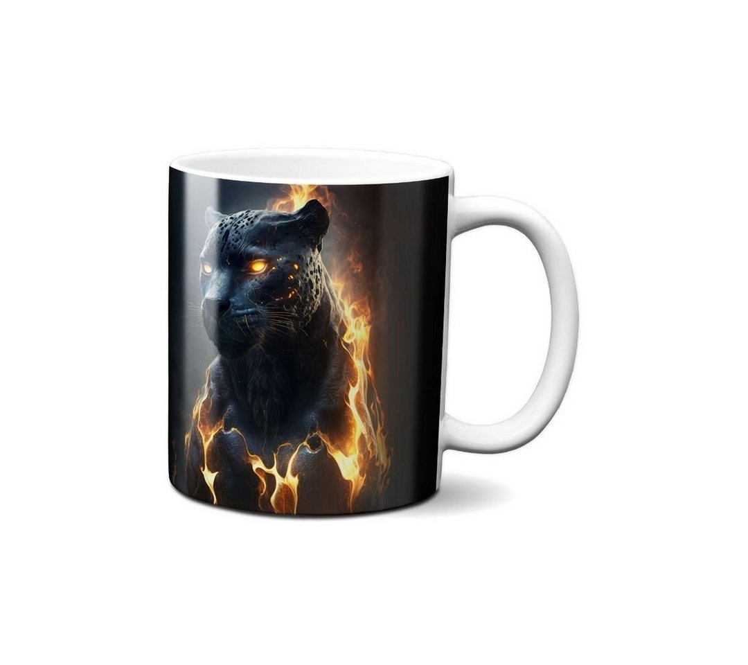 Hustling Sharks Tasse Hustling Sharks® Tasse mit Tiermotiv - Feuriger Panther - Geschenk, 330 ml von Hustling Sharks