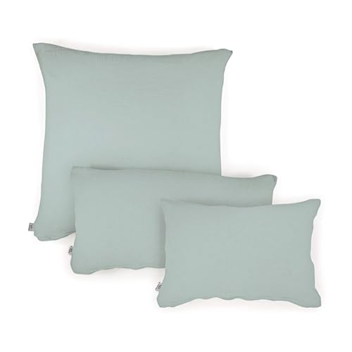 Hutch & Putch Musselin-Kopfkissen Eliane • Aquamarine (60x40 cm) von Hutch & Putch