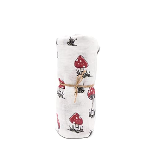 hutch&putch Mulltuch Bio Baumwolle 120x120cm - 100% Bio-Baumwolle - Spucktuch - Pucktuch - Kuscheltuch - Wickeltuch - Baby - Neugeborene - Geschenk zur Geburt (Fliegenpilz) von Hutch & Putch