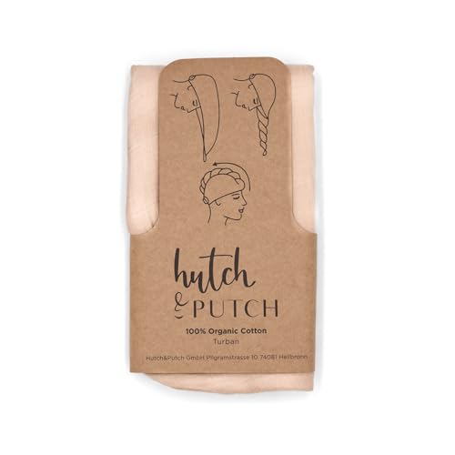 hutch&putch Premium Musselin-Turban Erwachsene Unisex - Turban für gesunde Haare - saugfähiger Turban schnelltrocknend - Turban mit Frottee Struktur - Bio-Baumwolle Turban (Nature) von Hutch & Putch