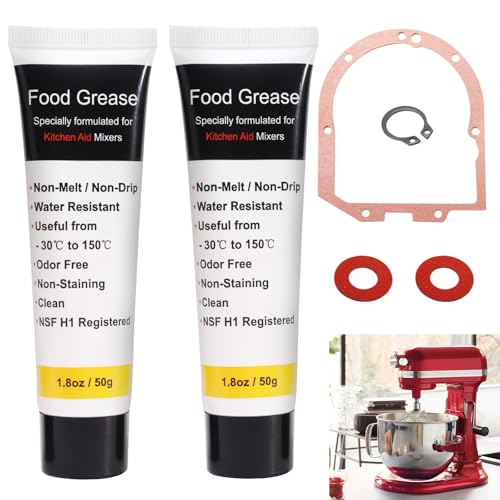 HuthBrother 4162324 Dichtung, kompatibel mit Whirlpool WP4162324 KitchenAid Mixer-Getriebegehäuse, mit 51 g, 2 x Lebensmittel-Fett von HuthBrother