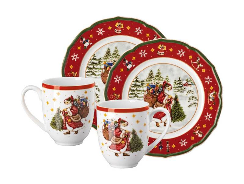 Geschirr-Set 4-tlg. Happy Wintertime Red Geschirr-Set 4-tlg. Happy Wintertime Red von Hutschenreuther