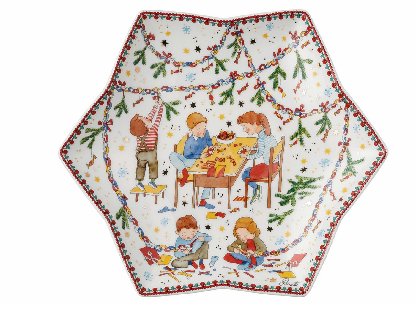 Hutschenreuther Gebäckteller Sammelkollektion 2024 Weihnachtsleuchten Sternschale 24cm, Porzellan, (Sternschalen) von Hutschenreuther