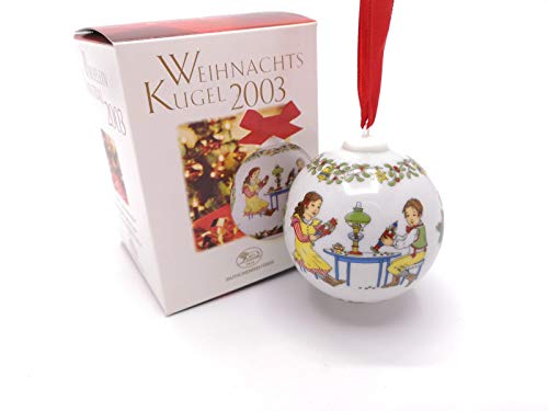 Hutschenreuther Porzellankugel Weihnachtskugel 2003 OVP von Hutschenreuther