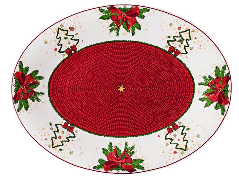 Hutschenreuther Servierplatte Nora Weihnachtszeit Stollenplatte 30 x 23 cm, Porzellan, (Platten) von Hutschenreuther