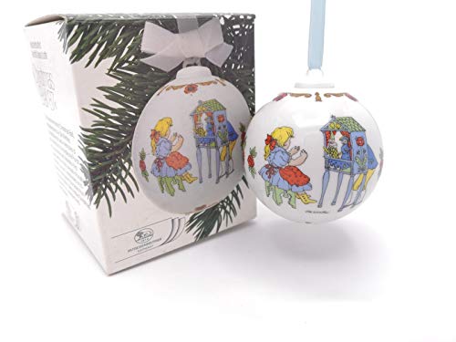 Hutschenreuther Weihnachtskugel 1987 Puppenspiele, mit Originalverpackung, Porzellankugel Kugel Design von Ole Winther / Porcelain ball / Sfera porcellana von Hutschenreuther