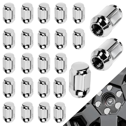 Huucozn 25 Stück M12x1 5 Radmuttern Kegelbund Radmutter auto Radschrauben M12x1,5 Schrauben Kappen Geschlossen Kegelbund 60° Wheel nuts M12 x 1.5 Original-Stil Universal Kompatibel mit meisten Auto von Huucozn