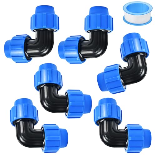 Huucozn 6 Stück PE Rohr 25mm Verschraubung Winkel 90° Grad für PE Rohr PN16 DVGW Wasserleitung Kunststoff Stecksystem pe rohr 25mm Verbinder Klemmverbinder Trinkwasser für Innen Außeninstallationen Huucozn 6 Stück PE Rohr 25mm Verschraubung Winkel 90° Grad für PE Rohr PN16 DVGW Wasserleitung Kunststoff Stecksystem pe rohr 25mm Verbinder Klemmverbinder Trinkwasser für Innen Außeninstallationen von Huucozn