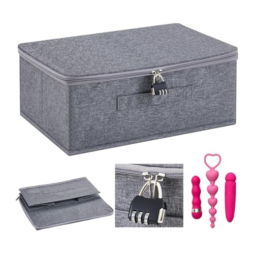 Huudngeje Diskretes Abschließbares Organisator -Spielzeugbeutel für Gebrauchsanwälte - Storage -Bins -Hülle mit Reißverschlussdeckel, 15 X 10 X 6,3 von Huudngeje