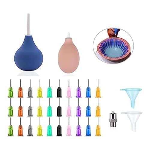 Huudngeje Keramik-Applikatorflasche mit Präzisionsspitze, Metall, für Keramikglasur, Verschiebbarer Schwanz, Keramikglasur-Quetschflasche für Tonzubehör von Huudngeje