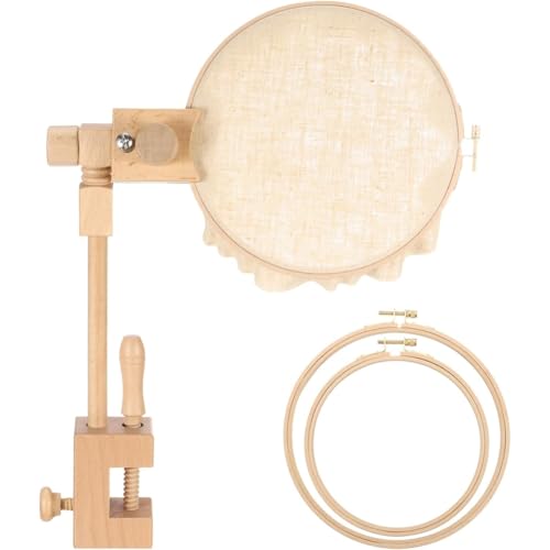 Huudngeje Stickerei -Hoop -Stand, Einstellbare Gedrehte Buchenholz -Holznadelprojekte mit 6 "& 8" Stickerei von Huudngeje