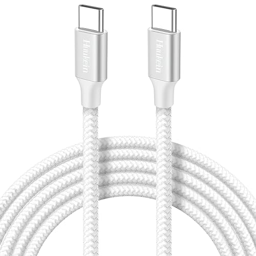 65W USB C auf USB C Kabel Weiß, 3M Ladekabel USB-C Schnellladekabel für iPhone 15 Pro, MacBook Pro/Air, iPad Pro, iPad Air 5/Mini 6, Samsung Galaxy S24 S23, Pixel 8 von Huukein