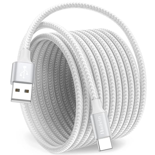 USB C Kabel 5M Weiß, Lang 5 m Ladekabel USB C auf USB A Nylon Schnellladekabel USBC für Samsung Galaxy S24 S20 FE A55 A15 A35, für iPhone 15/15 Pro Max, Pixel, Switch USB C Kabel 5M Weiß, Lang 5 m Ladekabel USB C auf USB A Nylon Schnellladekabel USBC für Samsung Galaxy S24 S20 FE A55 A15 A35, für iPhone 15/15 Pro Max, Pixel, Switch von Huukein