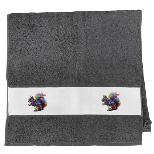 Huuraa Handtuch Eichhörnchen Colorful Geschenk 50x100cm Graphite Baumwolle Eichhörnchen Präsent von Huuraa