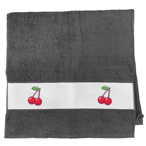 Huuraa Handtuch Kirsche Comic Geschenk 50x100cm Graphite Baumwolle Kirsche Präsent von Huuraa